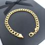 Imagem de Pulseira Groumet Masculina 18cm Banhada a Ouro