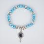 Imagem de Pulseira Iemanjá Azul com Abebê cristal e silicone