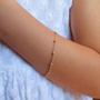 Imagem de Pulseira Infantil em Prata Banhada a Ouro 18K com Bolinhas - 15cm