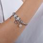 Imagem de Pulseira Life Com 7 Berloques Charme Aço Inoxidável Prata