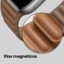 Imagem de Pulseira Magnética BRANCA Elos em Couro Compatível Apple Watch e IWO 42mm, 44mm, 45mm e 49mm