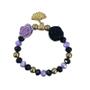 Imagem de Pulseira Maria Mulambo Preto E Roxo Rosas Cristal Silicone