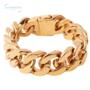 Imagem de Pulseira Masculina Bracelete 20mm Elo Cubano Banhada Ouro