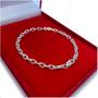 Imagem de Pulseira Masculina Cadeado Italiana 4mm Em Prata 925 -maciça