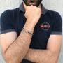Imagem de Pulseira Masculina de Aço com Filetes Rosé