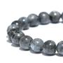 Imagem de Pulseira Masculina De Bolinha Pedras Naturais Cinza Gelo 8mm