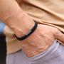 Imagem de Pulseira Masculina De Corda De Nylon De 4mm, Dupla Camada, Fio Da Sorte, Fivela Destacável,