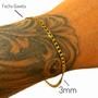 Imagem de Pulseira Masculina Grumet Fininha Bracelete Banhada Ouro