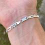 Imagem de Pulseira Masculina Prata 925 Italiana 3x1 5mm Pulso Legítima