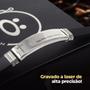 Imagem de Pulseira masculina prata placa aço inox pai nosso silicone + caixa social original presente casual