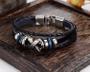 Imagem de Pulseira Masculina Preta E Azul Com Fecho Moda Estilo