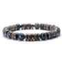 Imagem de Pulseira Masculina Vintage Pedra De Madeira Natural Hematita Olho De Tigre Contas De Coco Pulsera