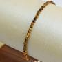 Imagem de Pulseira Minimalista Facetada de Pedra Olho de Tigre com Fecho de Prata 925 - Prosperidade