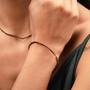 Imagem de Pulseira Minimalista Facetada de Pedra Olho de Tigre com Fecho de Prata 925 - Prosperidade