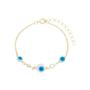 Imagem de Pulseira Olho Grego com Pedras Folheado a Ouro 18K
