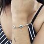 Imagem de Pulseira Olho Grego com Pedras Folheado a Ouro 18K