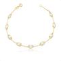 Imagem de Pulseira Ouro 18k 750 Com Pedras Ovais 7mm 19cm