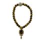 Imagem de Pulseira Oxum Com Abebê Cristal Dourado E Silicone