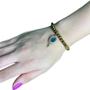 Imagem de Pulseira Oxum Com Abebê Cristal Dourado E Silicone