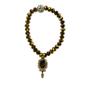 Imagem de Pulseira Oxum Com Abebê Cristal Dourado E Silicone