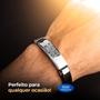 Imagem de Pulseira Pai Nosso Silicone Placa Aço Inox Prata Masculina ajsutavel original presente qualidade premium casual estiloso