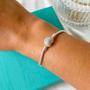 Imagem de Pulseira para berloque fecho coração cravejado 19cm  prata 925