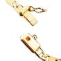 Imagem de Pulseira Piastrine com Fecho Gaveta Masculina 22cm Banhada a Ouro