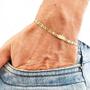 Imagem de Pulseira Piastrine com Fecho Gaveta Masculina 22cm Banhada a Ouro