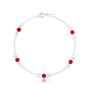 Imagem de Pulseira Pontos de Luz Vermelho 4mm Prata 925