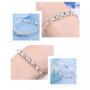 Imagem de Pulseira Prateada Delicada Bolinhas Fecho Brilhante W5517