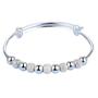 Imagem de Pulseira Prateada Delicada Bolinhas Fecho Brilhante W5517