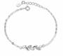 Imagem de Pulseira Prateada Folhas Vadas Strass Delicada
