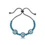Pulseira push azul com circulos em madre pérola - NATY EIRAS Imagem de Pulseira push azul com circulos em madre pérola