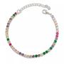 Imagem de Pulseira Riviera Zircônias Coloridas Banhada a Prata