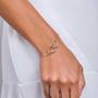 Imagem de Pulseira rommanel banhado ouro 18k feminina 2 coração entrelaçados 19cm 551713