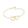 Imagem de Pulseira rommanel banhado ouro 18k feminina 2 coração entrelaçados 19cm 551713