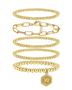 Imagem de Pulseira Shownee Banhada a Ouro 14K com Pingentes Dourados - Para Mulheres