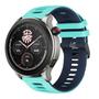 Imagem de Pulseira Silicone Esportiva compatível com GTR4 GTR 4 A2166 / Stratos 2 2s 3 - Verde Água com Azul