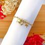 Imagem de  Pulseira Strass Colorido Com Pingentes Folheada em Ouro 18k Softjoias
