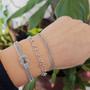 Pulseira Trama Trançada Banho Ródio Branco - Lua Mia Joias Imagem de Pulseira Trama Trançada Banho Ródio Branco