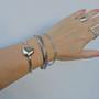Pulseira Trama Trançada Banho Ródio Branco - Lua Mia Joias Imagem de Pulseira Trama Trançada Banho Ródio Branco