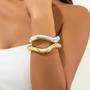 Imagem de Pulseira Vintage de Ouro Irregular para Mulheres - Estilo Punk e Formato Convexo