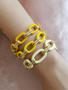 Imagem de Pulseiras Braceletes coloridos banhado com detalhes em dourado elo duplo