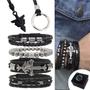 Imagem de Pulseiras Masculinas Kit C/04 Leão de Judá Preto + 2 Colares Flecha Top+