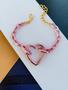 Imagem de Pulseiras Maxi banhadas pulseiras azul e rosa com pingente de coração Barbie Core