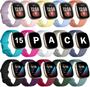 Imagem de Pulseiras para Fitbit Versa 3/Sense - Pacote com 15 Pulseiras Macias e Flexíveis - À Prova D'Água