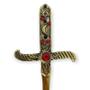 Imagem de Punhal Athame Dourado 19cm Pedra Vermelha/Preta