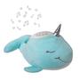 Imagem de PureBaby Sound Sleepers Portable Sound Machine &amp Star Projector - Plush Sleep Aid for Baby and Toddlers with Soothing Night Light Display, 10 Lullabies, White Noise, and Heartbeat Sounds (Narwhal)