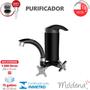 Imagem de Purificador De Água de Parede Cristal 1/4 De Volta Módena Luxo Bitola 1/2" - 3/4" Preto/Cromado