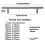 Imagem de Puxador 192mm Haste Alumínio Acetinado Frisos 5 Peças Móveis